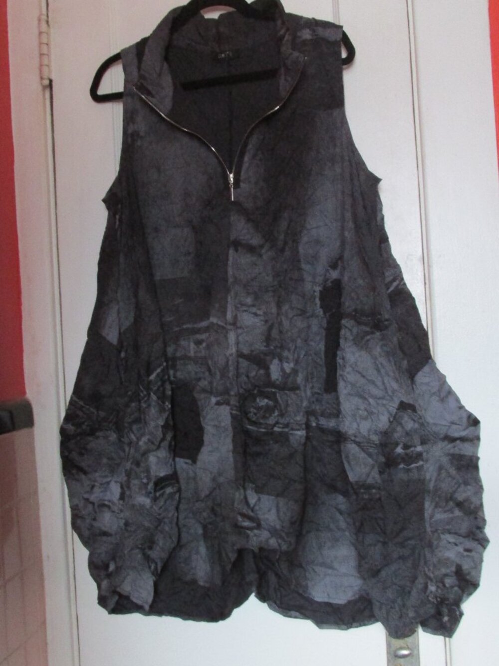 Comfy USA Tunic Dress Pockets Zipper Textured